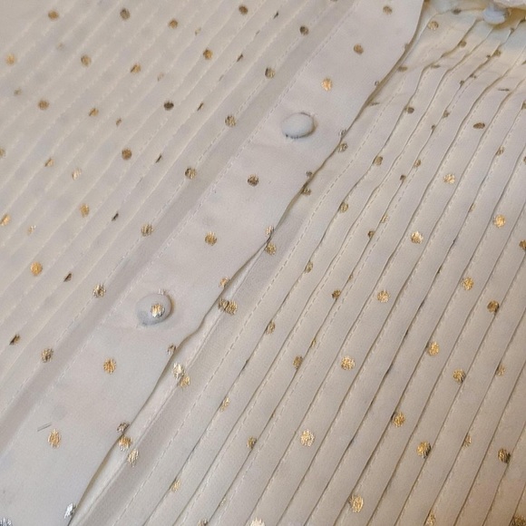 Zara semi sheer polka dot long sleeve blouse XS S - Picture 9 of 11